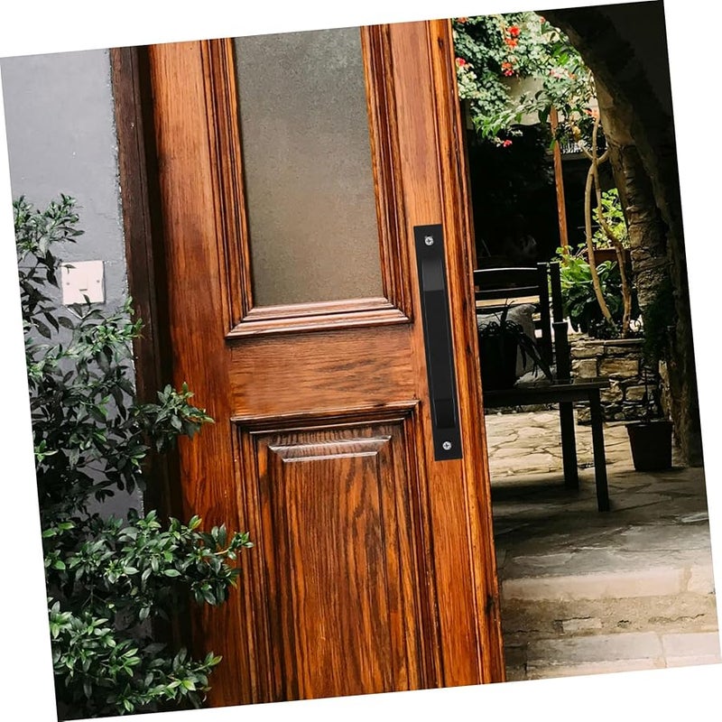 Matte Black Aluminum Alloy Sliding Barn Door Pull Handle 2Pcs Set Easy Installation - Image 5